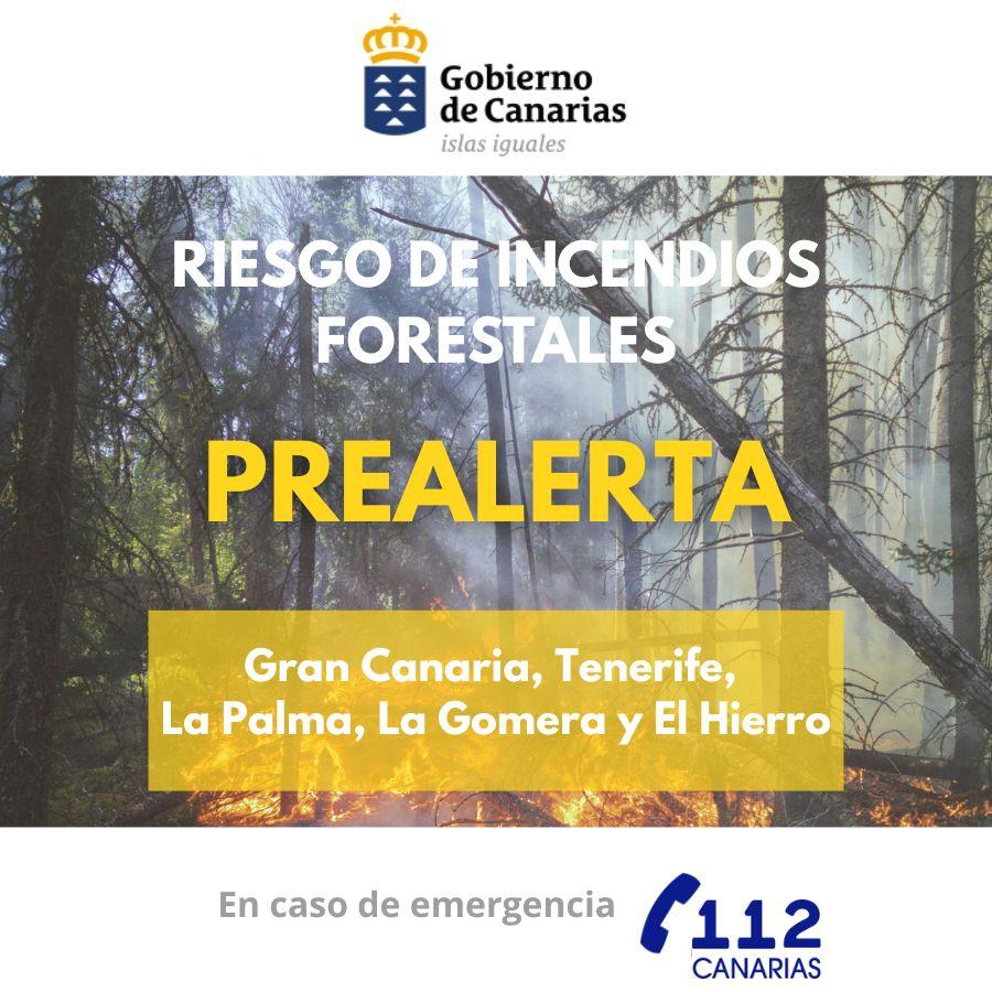 Gobierno de Canarias Emite Prealerta por Incendios Forestales en Gran Canaria y Islas Occidentales