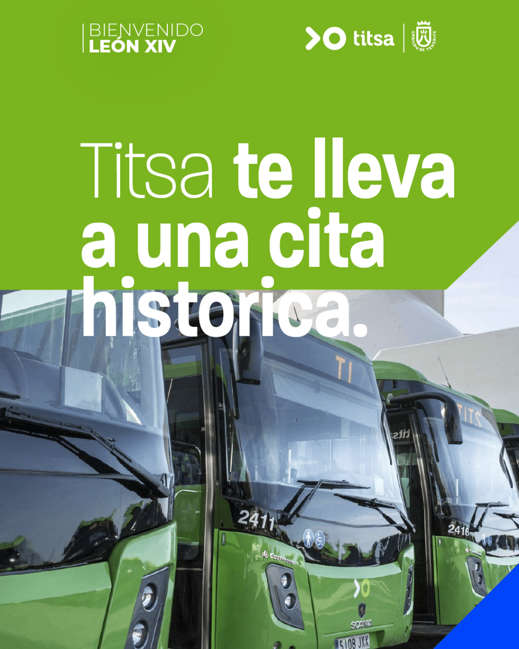 TITSA Aumenta 10,000 Plazas para Facilitar Desplazamientos Durante la Visita del Papa León XIV