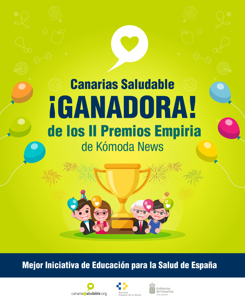 Canarias Saludable recibe el prestigioso premio nacional Empiria por su excelencia en Educación para la Salud