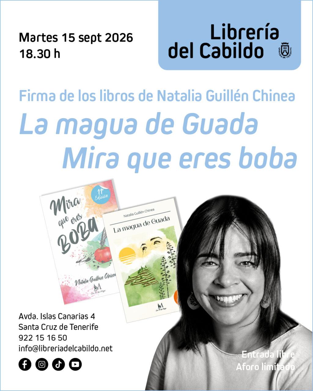 Natalia Guillén Chinea presenta sus dos novelas en La Librería del Cabildo: Un evento literario imperdible