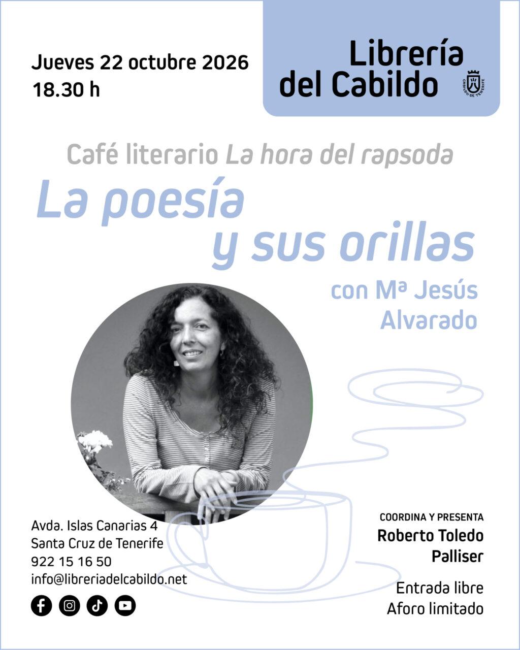Descubre 'La poesía y sus orillas' en La Librería del Cabildo con María Jesús Alvarado
