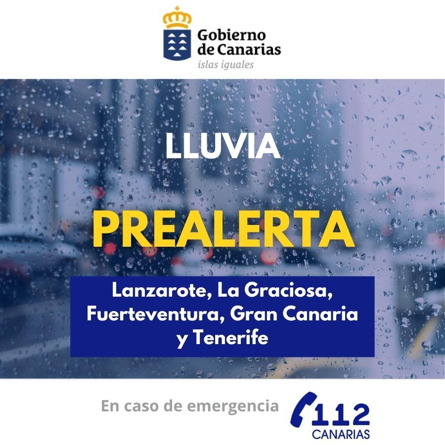 Prealerta por Lluvias en Lanzarote, La Graciosa, Fuerteventura, Gran Canaria y Tenerife: Medidas y Consejos de Seguridad